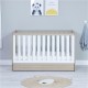 Babymore Veni Cot Bed with Drawer, Warm Oak & White