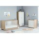 Babymore Veni 3 Piece Room Set with Drawer, Warm Oak & White