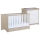 Babymore Veni 2 Piece Room Set with Drawer, Warm Oak & White