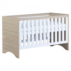 Babymore Veni Cot Bed, Warm Oak & White