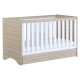 Babymore Veni Cot Bed with Drawer, Warm Oak & White