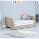 Babymore Veni Cot Bed with Drawer, Warm Oak & White