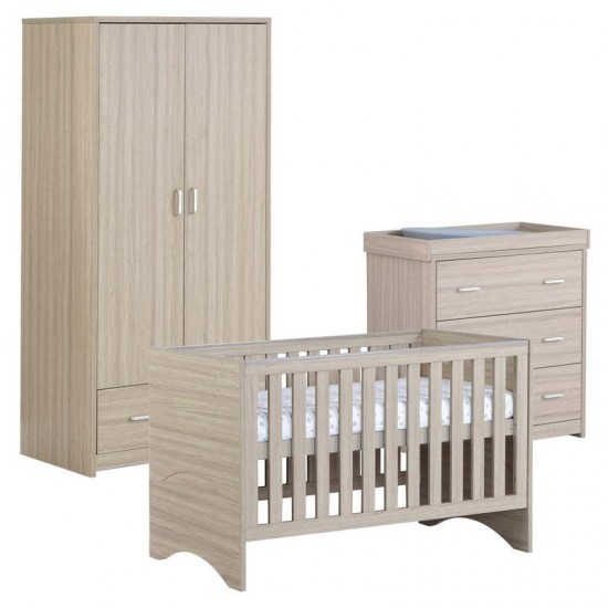 Babymore Veni 3 Piece Room Set, Warm Oak