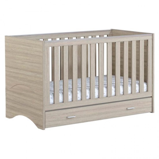 Babymore Veni 2 Piece Room Set with Drawer, Warm Oak