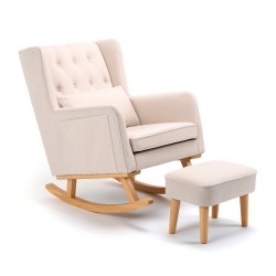 Babymore Lux Nursing Chair with Footstool, Cream