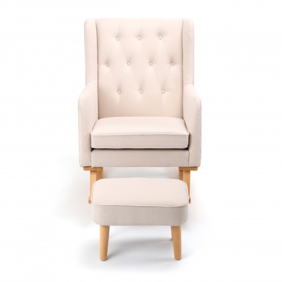 Babymore Lux Nursing Chair with Footstool, Cream