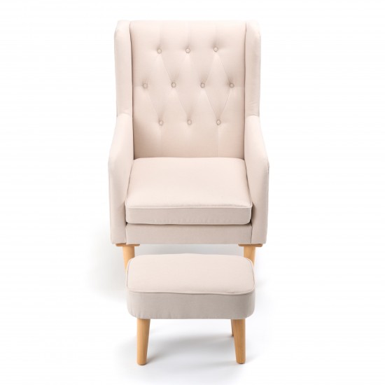 Babymore Lux Nursing Chair with Footstool, Cream