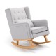 Babymore Lux Nursing Chair with Footstool, Grey