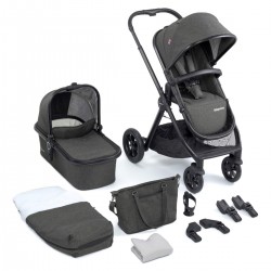 Babymore Memore V2 11 Piece Pram & Pushchair Bundle, Black