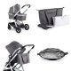 Babymore Memore V2 13 Piece Travel System with Pecan i-Size Car Seat, Chrome