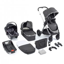 Babymore Memore V2 Travel System 13 Piece Coco with Base, Chrome