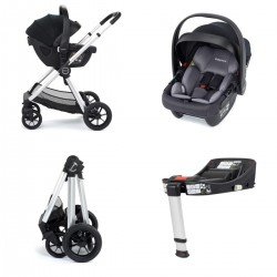 Babymore Memore V2 Travel System 13 Piece Coco with Base, Silver