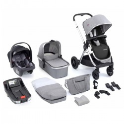 Babymore Memore V2 Travel System 13 Piece Coco with Base, Silver