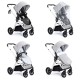 Babymore Memore V2 Travel System 13 Piece Coco with Base, Silver