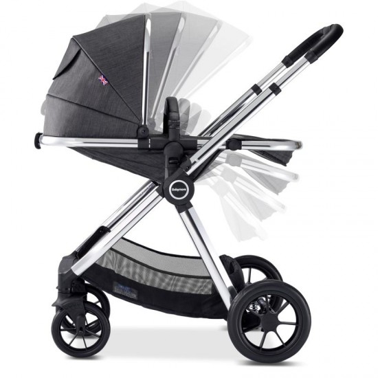 Babymore Memore V2 11 Piece Pram & Pushchair Bundle, Chrome