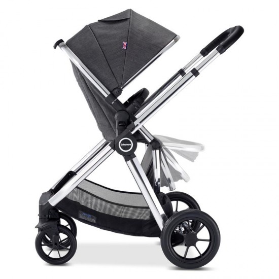 Babymore Memore V2 11 Piece Pram & Pushchair Bundle, Chrome