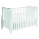 Babymore Stella Sleigh Drop Side Cot Bed, White