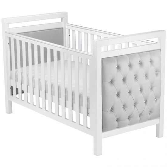 Babymore Velvet Deluxe Cot Bed, White