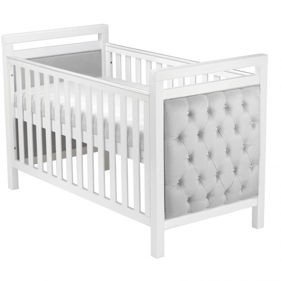 Babymore Velvet Deluxe Cot Bed, White