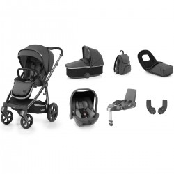 Babystyle Oyster 3 Luxury 7 Piece Package, Gun Metal Chassis/Fossil