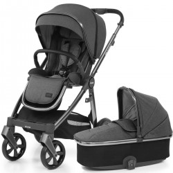 Babystyle Oyster 3 Pushchair + Carrycot, Gun Metal Chassis/Fossil