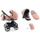 Babystyle Prestige Vogue 2 in 1 Pram, Black/Coral