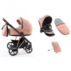 Babystyle Prestige Vogue 2 in 1 Pram, Black/Gold/Coral