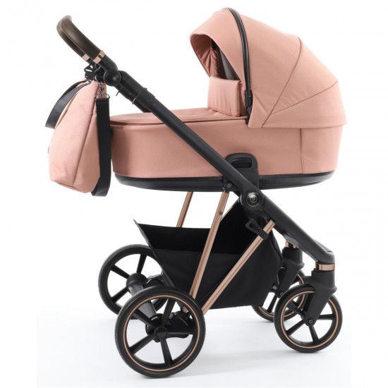 Babystyle Prestige Vogue 2 in 1 Pram, Black/Gold/Coral