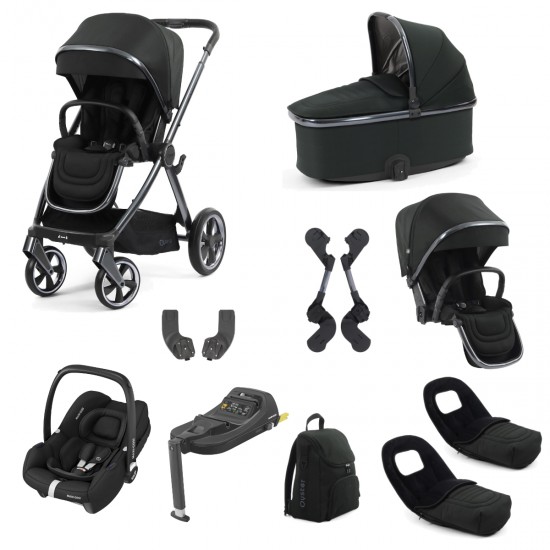 Babystyle Oyster 4 Tandem Cabriofix i-Size Travel System Bundle, Black Olive Babystyle Oyster 4 Tandem Cabriofix i-Size Travel System Bundle, Black Olive