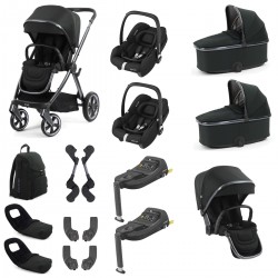 Babystyle Oyster 4 Twin Cabriofix i-Size Travel System Bundle, Black Olive