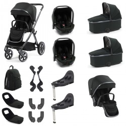 Babystyle Oyster 4 Twin Travel System Bundle, Black Olive