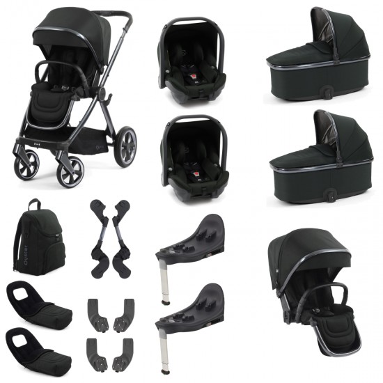 Babystyle Oyster 4 Twin Travel System Bundle, Black Olive Babystyle Oyster 4 Twin Travel System Bundle, Black Olive