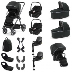 Babystyle Oyster 4 Twin Pebble 360 Pro Travel System Bundle, Black Olive