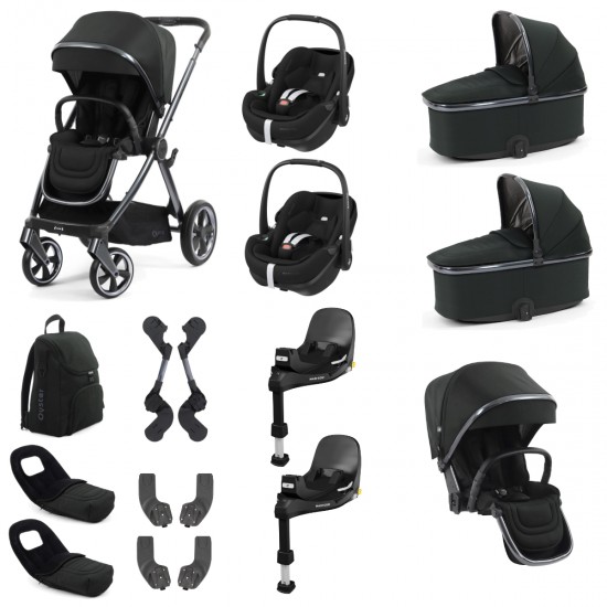 Babystyle Oyster 4 Twin Pebble 360 Pro Travel System Bundle, Black Olive Babystyle Oyster 4 Twin Pebble 360 Pro Travel System Bundle, Black Olive