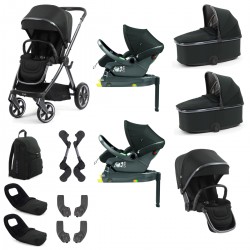 Babystyle Oyster 4 Twin Primo Viaggio Lounge Travel System Bundle, Black Olive