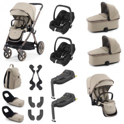 Babystyle Oyster 4 Twin Cabriofix i-Size Travel System Bundle, Buttermilk