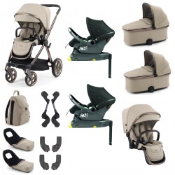 Babystyle Oyster 4 Twin Primo Viaggio Lounge Travel System Bundle, Buttermilk