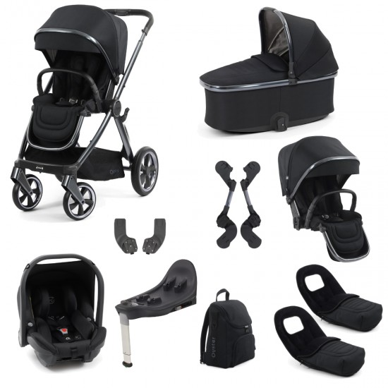 Babystyle Oyster 4 Tandem Travel System Bundle, Carbonite