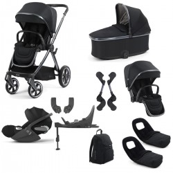 Babystyle Oyster 4 Tandem Cloud T Travel System Bundle, Carbonite