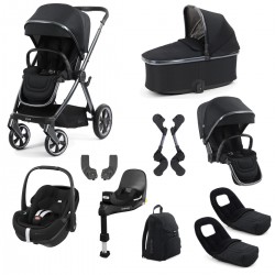 Babystyle Oyster 4 Tandem Pebble 360 Pro Travel System Bundle, Carbonite