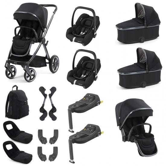 Babystyle Oyster 4 Twin Cabriofix i-Size Travel System Bundle, Carbonite Babystyle Oyster 4 Twin Cabriofix i-Size Travel System Bundle, Carbonite