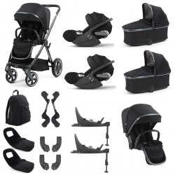 Babystyle Oyster 4 Twin Cloud T Travel System Bundle, Carbonite
