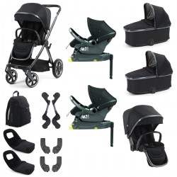 Babystyle Oyster 4 Twin Primo Viaggio Lounge Travel System Bundle, Carbonite