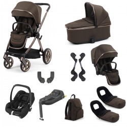 Babystyle Oyster 4 Tandem Cabriofix i-Size Travel System Bundle, Chocolate Velvet