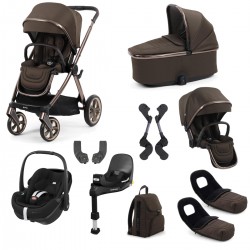Babystyle Oyster 4 Tandem Pebble 360 Pro Travel System Bundle, Chocolate Velvet