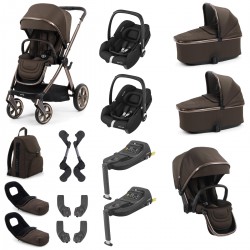 Babystyle Oyster 4 Twin Cabriofix i-Size Travel System Bundle, Chocolate Velvet
