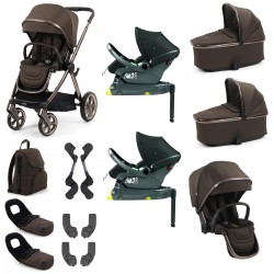 Babystyle Oyster 4 Twin Primo Viaggio Lounge Travel System Bundle, Chocolate Velvet