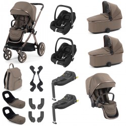 Babystyle Oyster 4 Twin Cabriofix i-Size Travel System Bundle, Mink