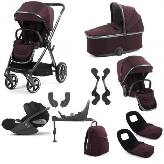 Babystyle Oyster 4 Tandem Cloud T Travel System Bundle, Mulberry Babystyle Oyster 4 Tandem Cloud T Travel System Bundle, Mulberry