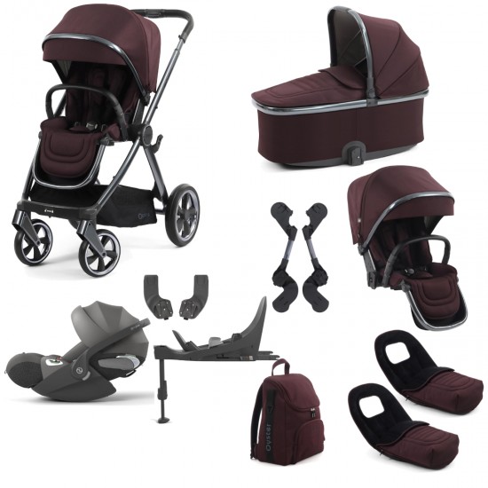 Babystyle Oyster 4 Tandem Cloud T Travel System Bundle, Mulberry Babystyle Oyster 4 Tandem Cloud T Travel System Bundle, Mulberry